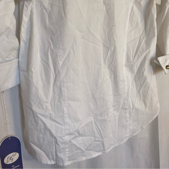DG2 Diane Gilman Women’s Fitted White Button Down 3/4 Sleeves NWT Size Small - Picture 11 of 11